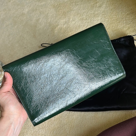 Yves Saint Laurent Dark Green Clutch - Picture 4 of 6